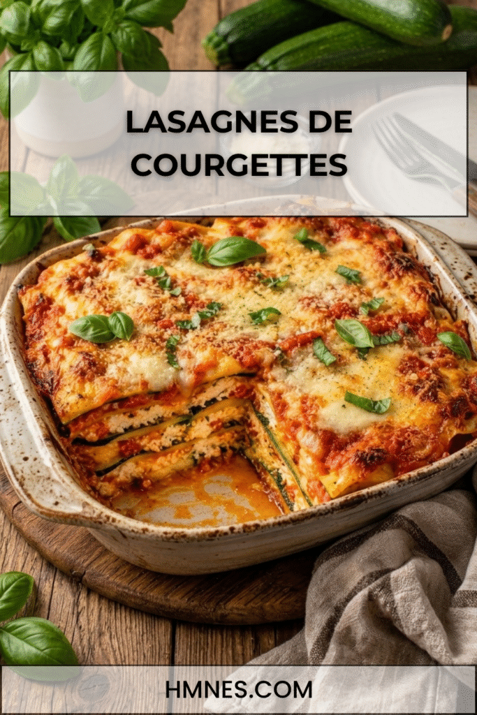 Lasagnes de courgettes à la ricotta et mozzarella gratinée
