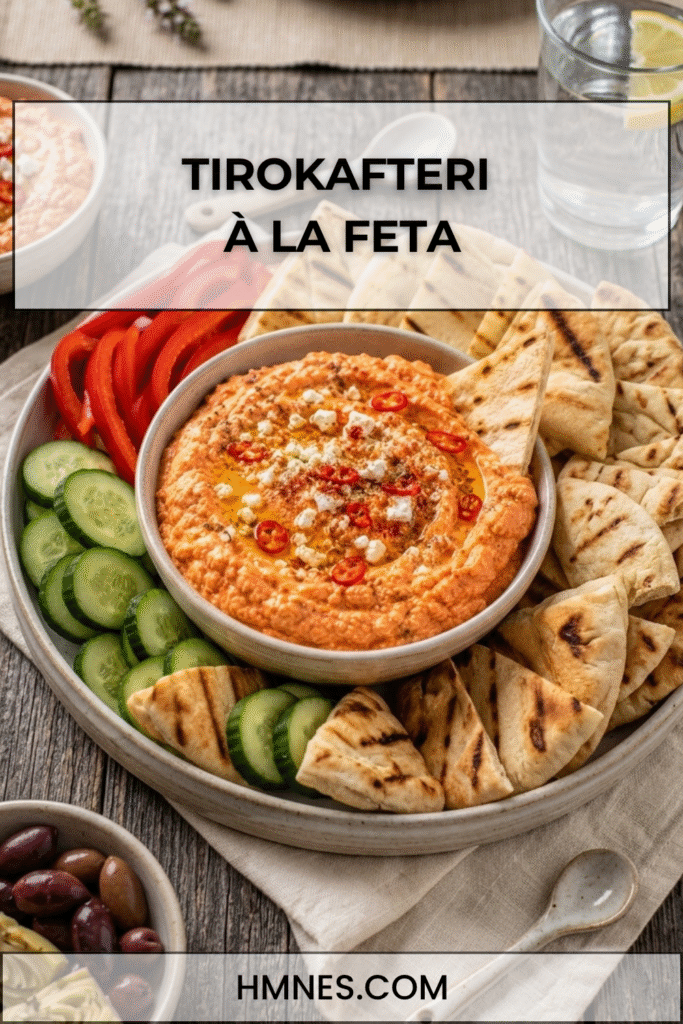 Tirokafteri crémeuse à la feta et au poivron rôti