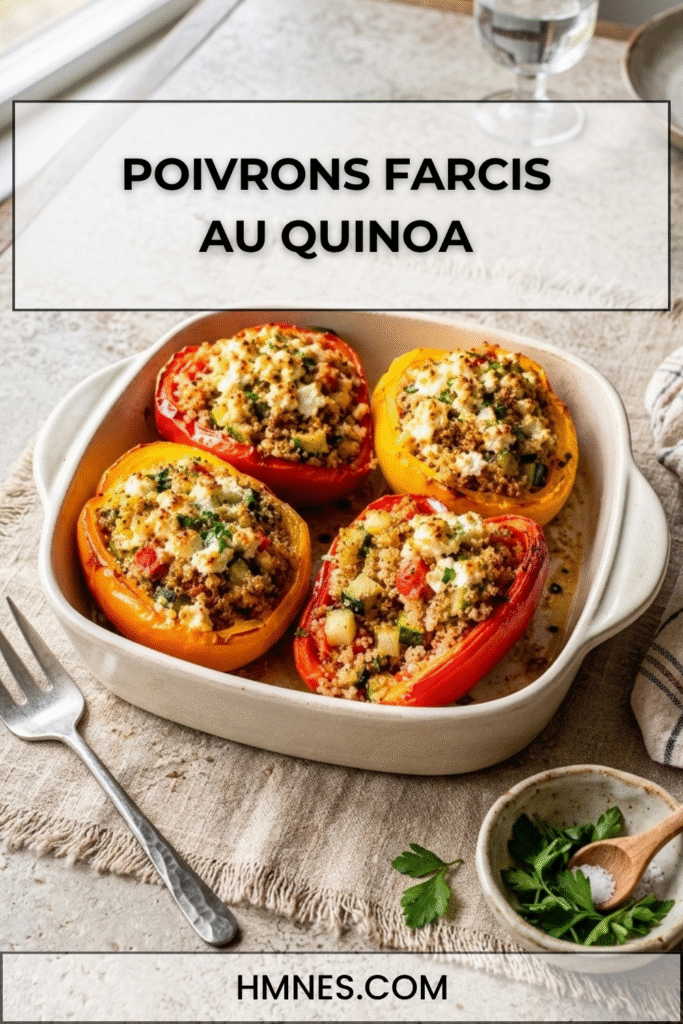 Poivrons farcis au quinoa et à la feta gratinée