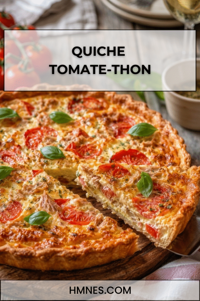 Quiche tomate thon à la moutarde et au fromage