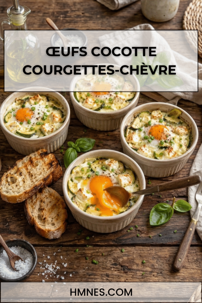 œufs cocotte aux courgettes et au fromage de chèvre