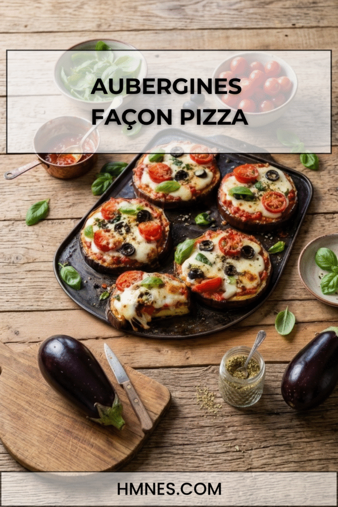 Aubergines façon pizza à la mozzarella et aux tomates