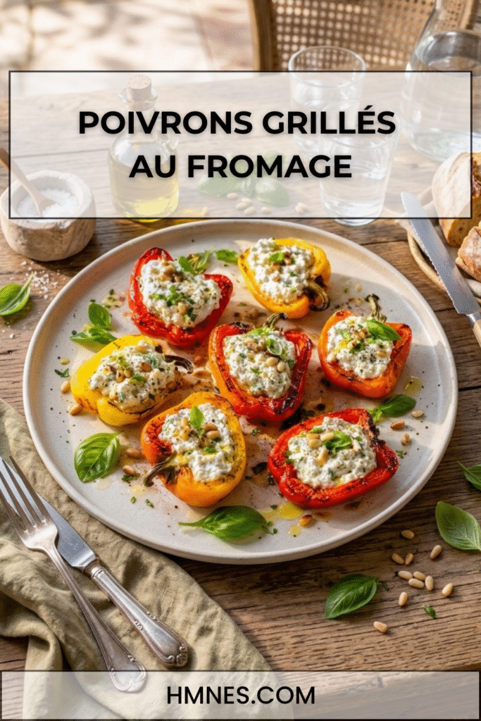 Poivrons grillés farcis au fromage frais et aux herbes