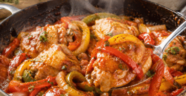Poulet basquaise express avec poivrons et sauce tomate
