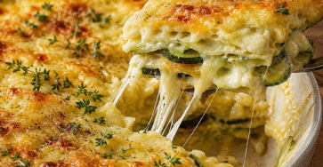 Gratin de ravioles aux courgettes et au fromage