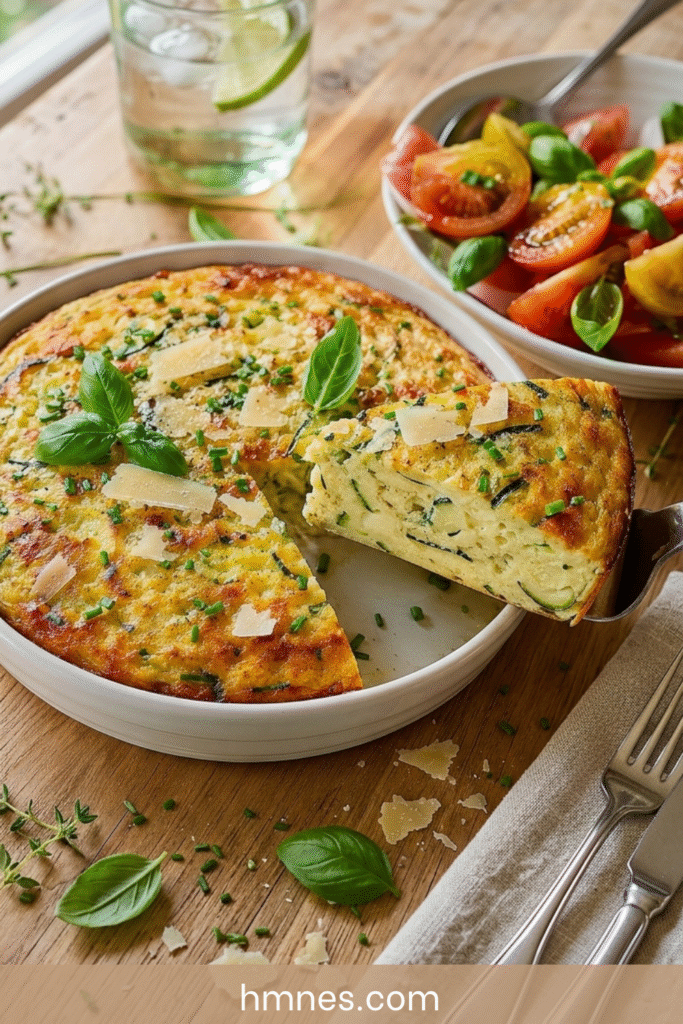 Flan courgettes fondant au parmesan et aux herbes