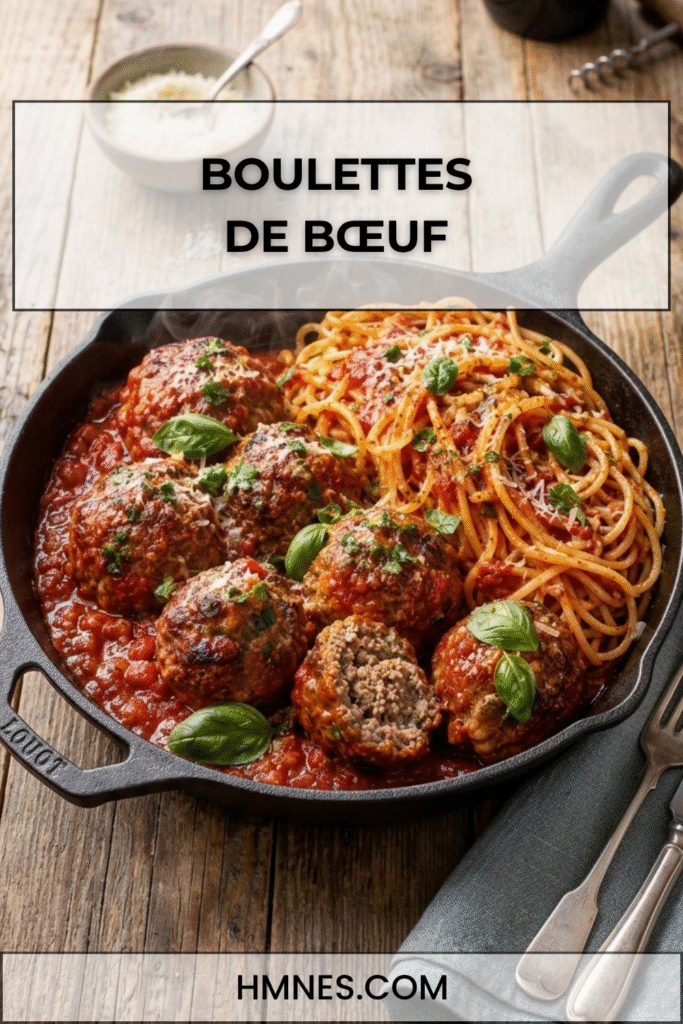 Boulettes de bœuf tendres dans une sauce tomate au basilic