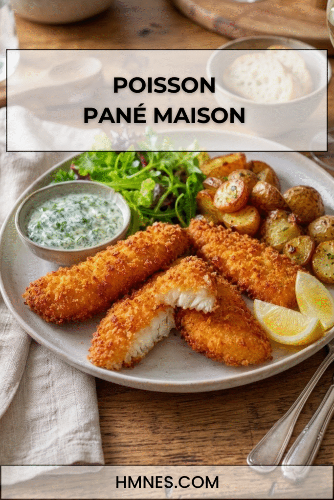 Poisson pané maison croustillant avec citron et sauce