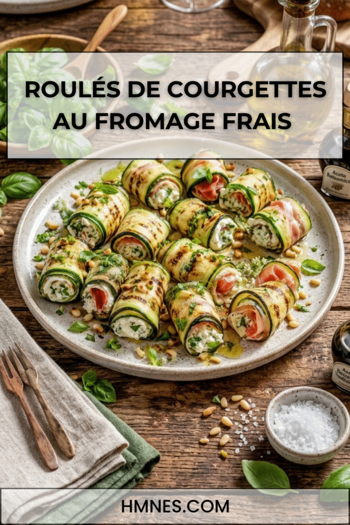 Roulés de courgettes au fromage frais et aux herbes