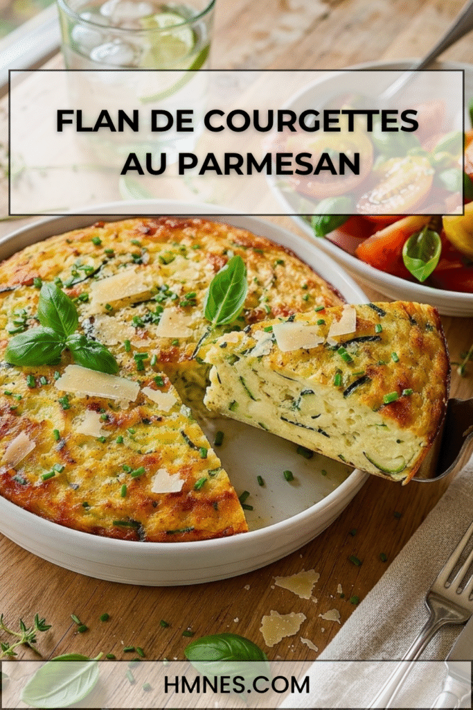 Flan courgettes fondant au parmesan et aux herbes