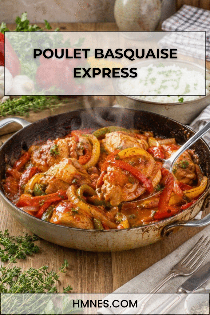 Poulet basquaise express avec poivrons et sauce tomate